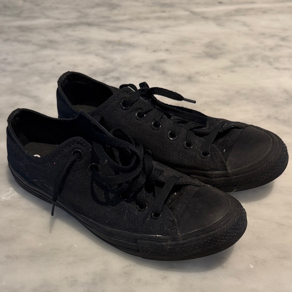 All Black Canvas Converse Sneakers
